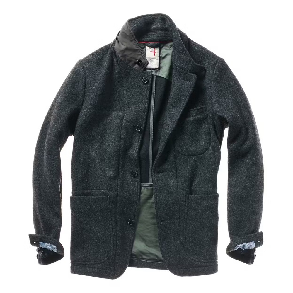 Relwen Marled Sweater Blazer in Dark Charcoal